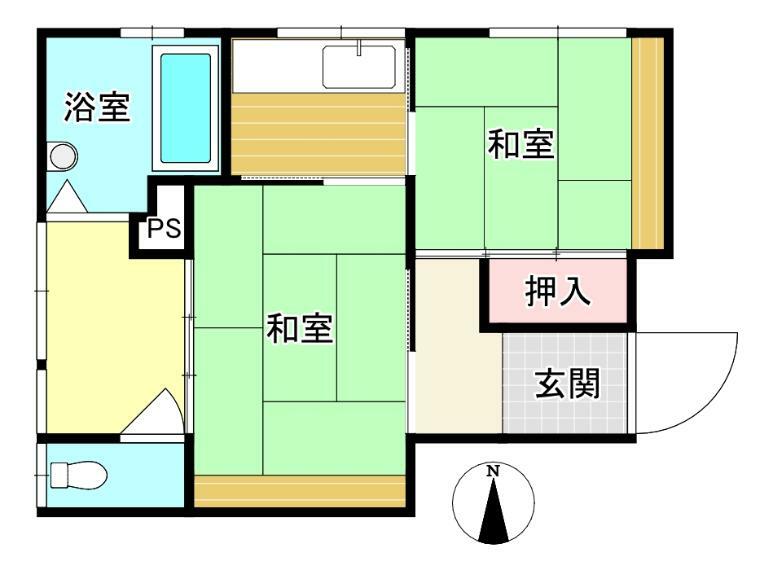 熱海野中山マンション2号館(2K) 6階の内観