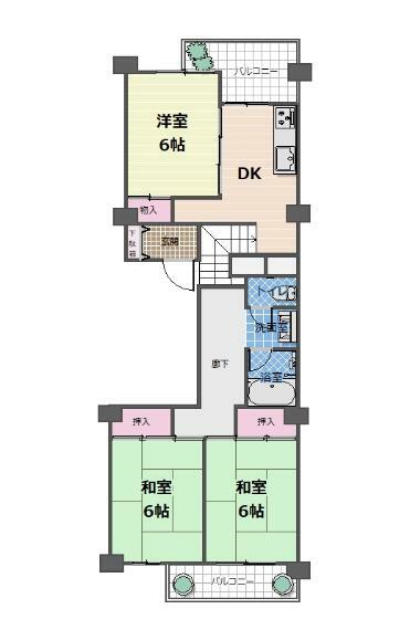 中富住宅(3DK) 1階の内観
