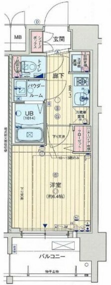 アドバンス新大阪ウエストゲートII(1K) 4階の間取り図
