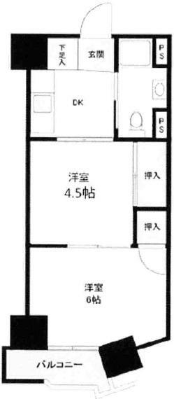 新大阪第1ダイヤモンドマンション(2DK) 9階の間取り図