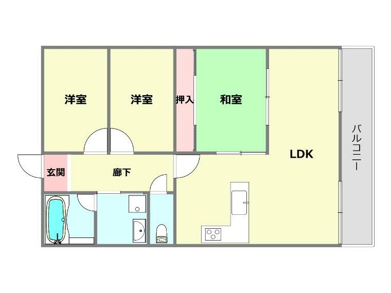 ローレルハイツ武庫之荘(3LDK) 6階の間取り図