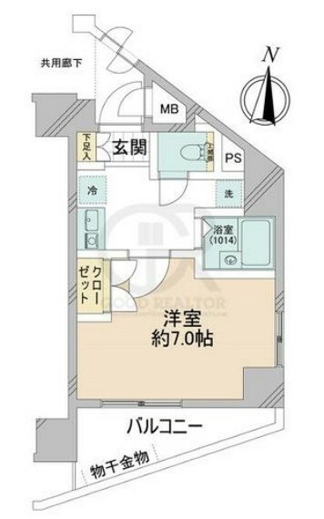 ソアブール三田(1K) 7階の間取り図
