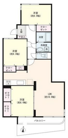 3LDK＋専用庭（20.00平米）/81.81平米のお部屋