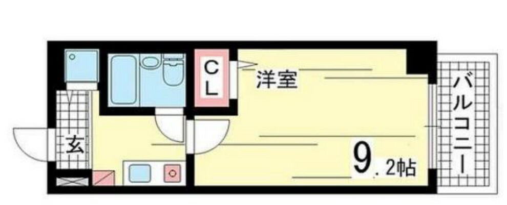 ライオンズプラザオータニ神戸(1K) 6階の間取り図