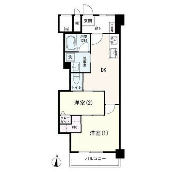 六郷東豊エステート(2DK) 12階の間取り図