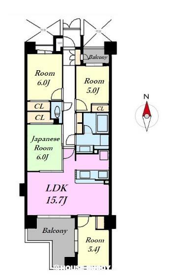 レクセルガーデン武蔵砂川(4LDK) 2階の間取り図