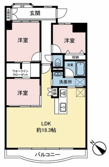 三井大曽根ハイツ(3LDK) 8階の間取り図