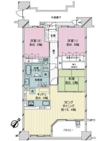 サーパス中央町弐番館(3LDK) 7階の内観
