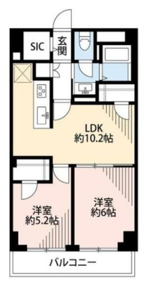 朝潮コーポ(2LDK) 11階の間取り図