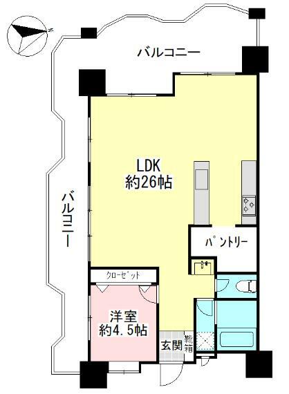 メゾン高倉上之屋(1LDK) 7階の間取り図