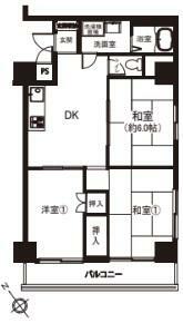 新大塚タウンプラザ(3DK) 8階の間取り図