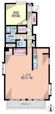 多摩リバーサイドハウス(3LDK) 8階の間取り図