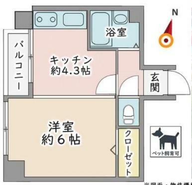 高円寺北コーポ(1DK) 2階の間取り図