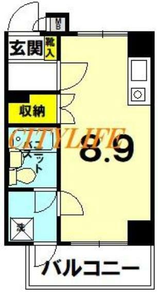 グラシィオ四条堀川(1R) 2階の間取り図