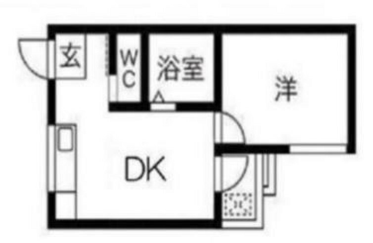 シャトー梅田(1DK) 2階の間取り図