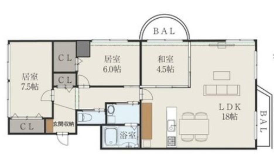 新吉田住宅1号棟(3LDK) 5階の内観