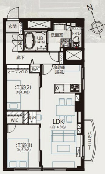 南品川マンション(2LDK) 10階の間取り図
