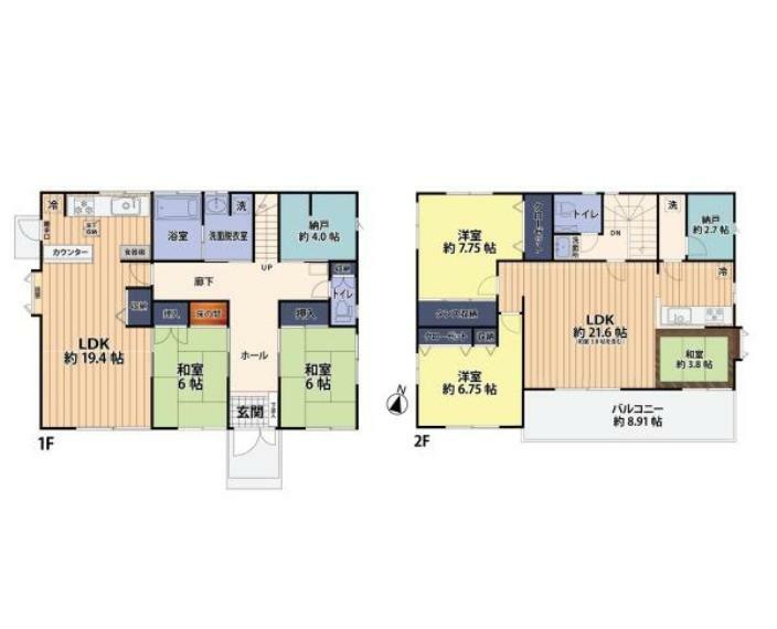【各居室はゆとりの設計】<BR/>ご家族が集まるリビング＋上質な小上がり和室の付いたお洒落部屋。<BR/>空間の変化を自由に愉しめます！