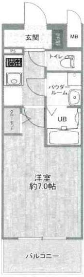 エスリード京橋グランテラス(1K) 11階の間取り図