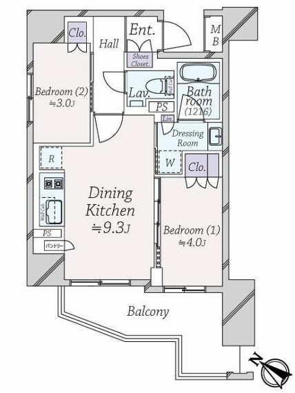 デュオステージ横濱桜木町(2DK) 4階の内観