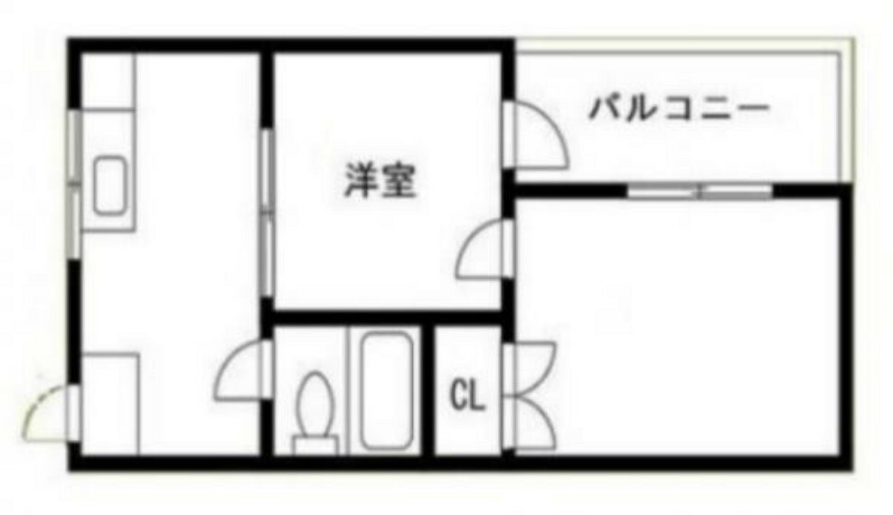シャトー梅田(2K) 4階の間取り図