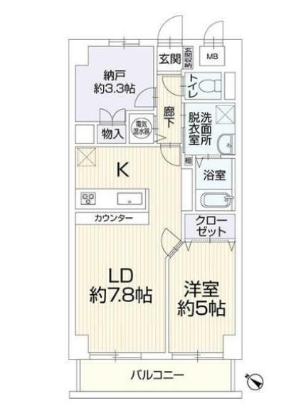 ライオンズマンション片倉町(1LDK) 4階の間取り図