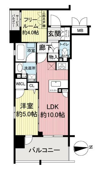 クリスタルエグゼ南堀江(1LDK) 4階の間取り図