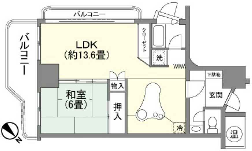クアライフ御宿(1LDK) 4階の間取り図