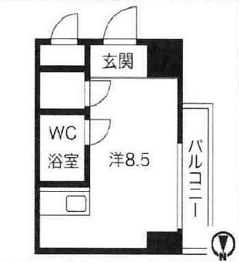 オリエント新大阪アーバンライフ(1R) 8階の間取り図