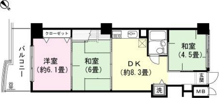 ロワジール伊豆一碧弐番館(3DK) 3階の内観
