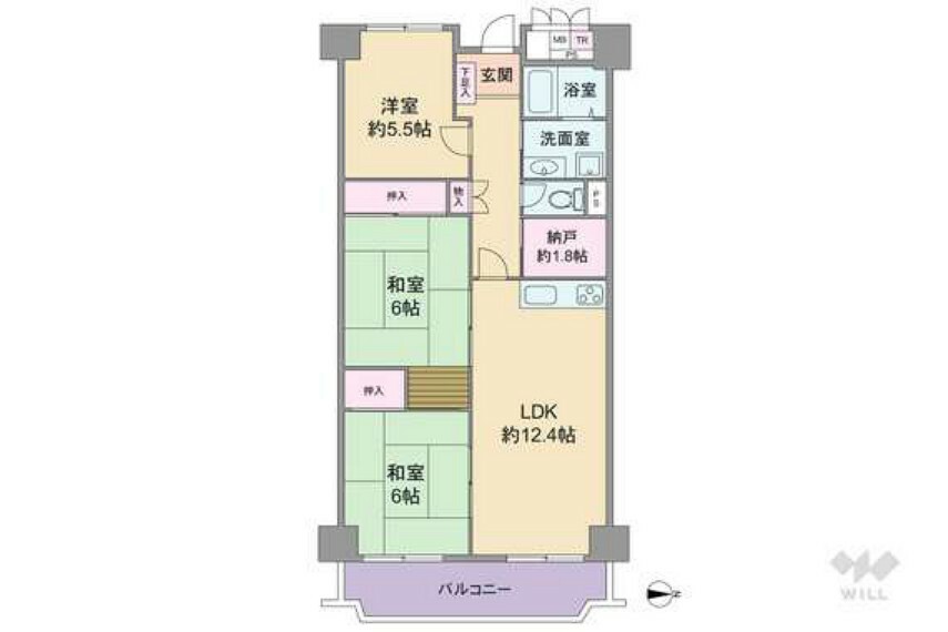 サニーハウス茨木(3LDK) 8階の間取り図