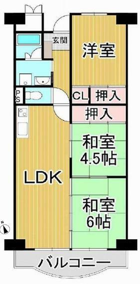 荒神山マンション(3LDK) 1階の内観