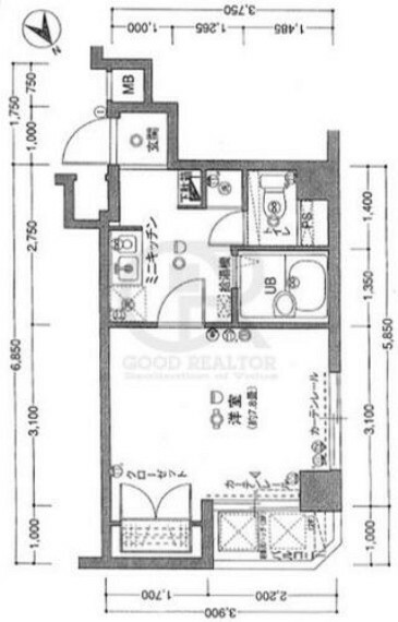 エクセリア五反田(1K) 1階の間取り図