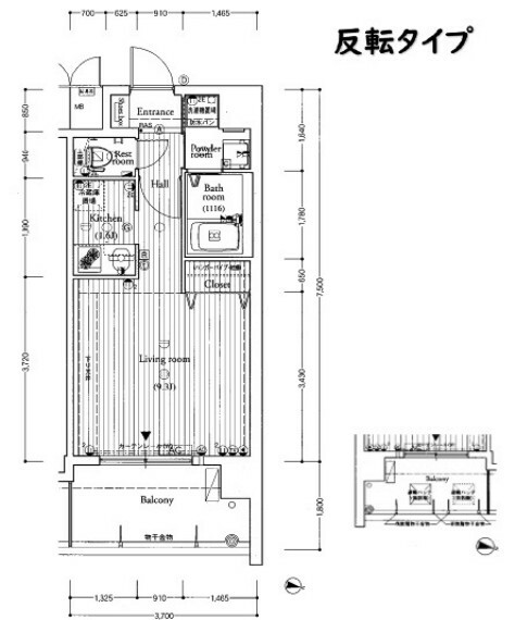 プロシード大阪西バロンドール(1K) 4階の間取り図