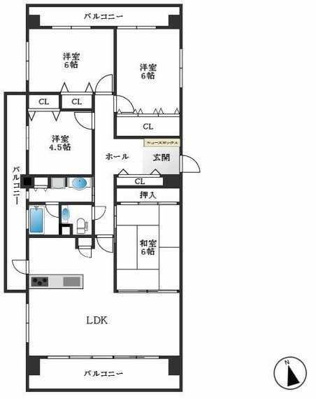コスモマンション・フロンテージ荒尾(4LDK) 8階の内観