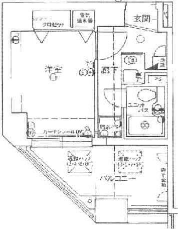 エスリード福島第2(1K) 3階の間取り図