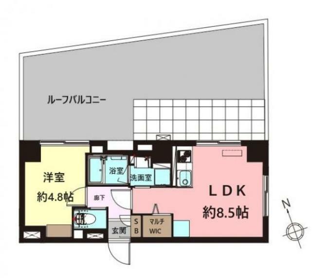 西荻窪永谷マンション(1LDK) 2階の間取り図