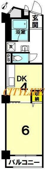 桂グランドハイツ(1DK) 5階の間取り図
