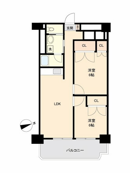 川口サマリヤマンション(2LDK) 7階の間取り図