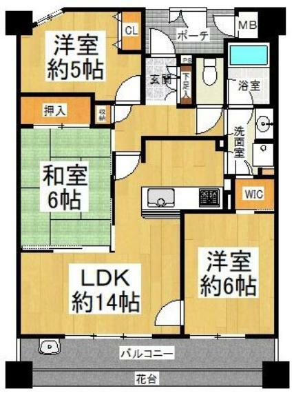レジオン住之江パークプレイス(3LDK) 12階の間取り図
