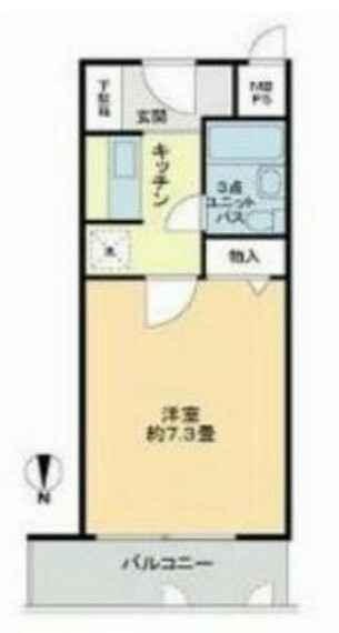 ライオンズマンション東本町第3(1K) 6階の間取り図