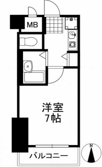 セレッソコート西心斎橋第2(1K) 3階の間取り図