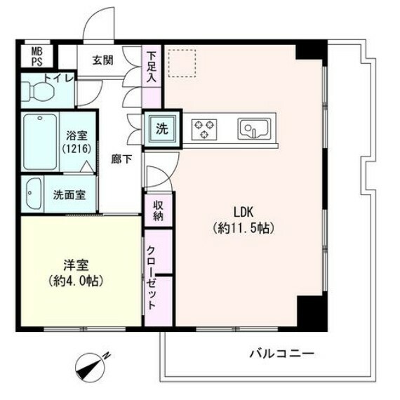 新大塚タウンプラザ(1LDK) 8階の間取り図
