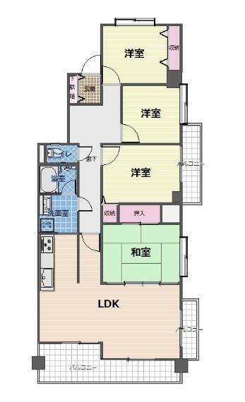 ライオンズマンション岩塚(4LDK) 2階の内観