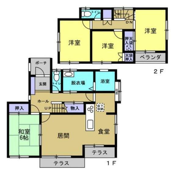 【リフォーム後/間取図】土地89坪、建物36坪、5LDK