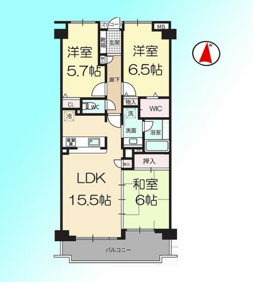 チサンマンション戸田(3LDK) 4階の間取り図