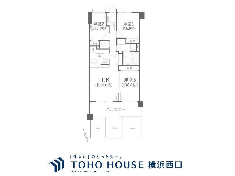 ファミールガーデン横浜・小机3番館(3LDK) 1階の内観
