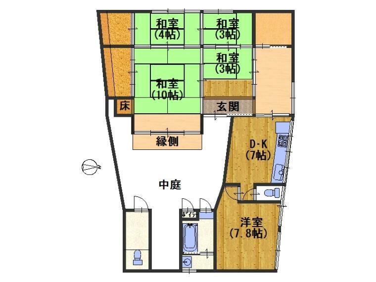 泉南郡岬町淡輪(5DK)の内観