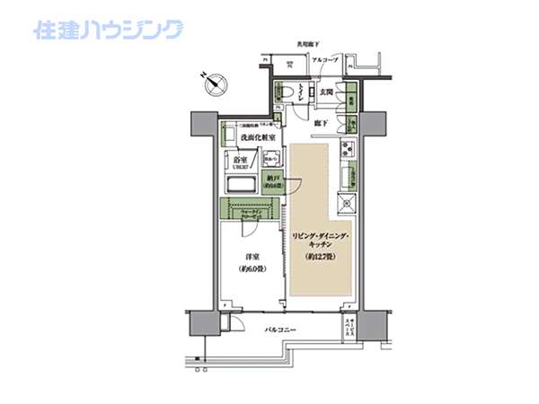 プラウド渋谷本町(1LDK) 3階の間取り図