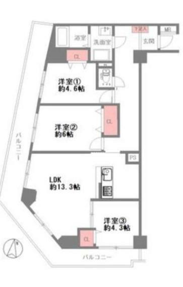 G・Sハイム新大阪(3LDK) 2階の間取り図